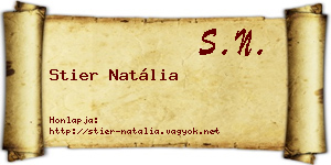 Stier Natália névjegykártya