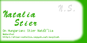 natalia stier business card